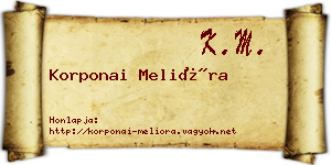 Korponai Melióra névjegykártya